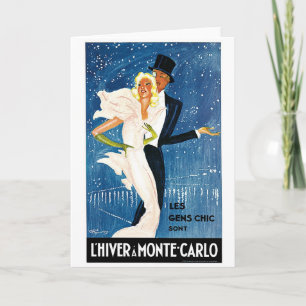L'Hiver Monte Carlo Monaco Vintage Travel Card