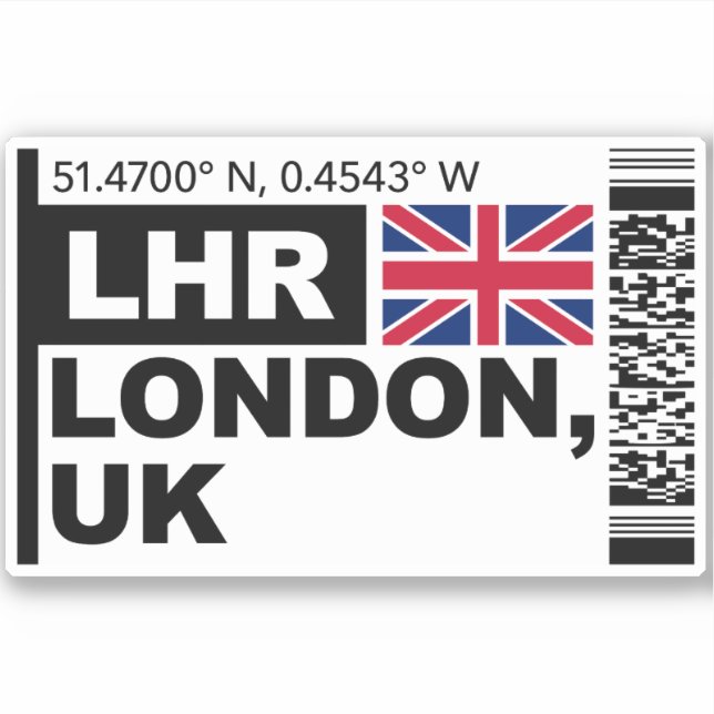 LHR London Boarding Pass - England, UK Travel Sticker (Front)