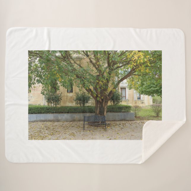Li Garden Series: Echoes Beneath the Tree Sherpa Blanket (Front (Horizontal))