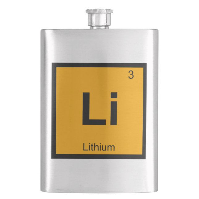 Li - Lithium Chemistry Periodic Table Symbol Flask (Front)