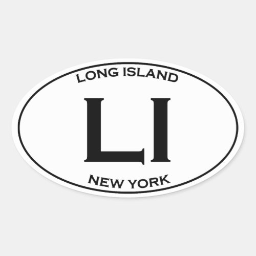 LI _ Long Island Oval Logo Oval Sticker