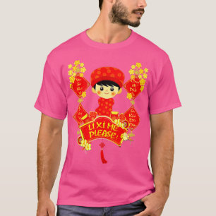 Li Xi Me Please Vietnamese Red Cute Ao Dai Boy Flo T-Shirt