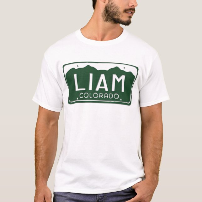 LIAM Colorado License Plate T-Shirt (Front)