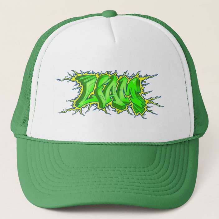 Liam Graffiti Name Trucker Hat Zazzle Com