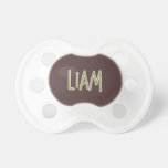Liam Name Green And Brown Baby Pacifier at Zazzle
