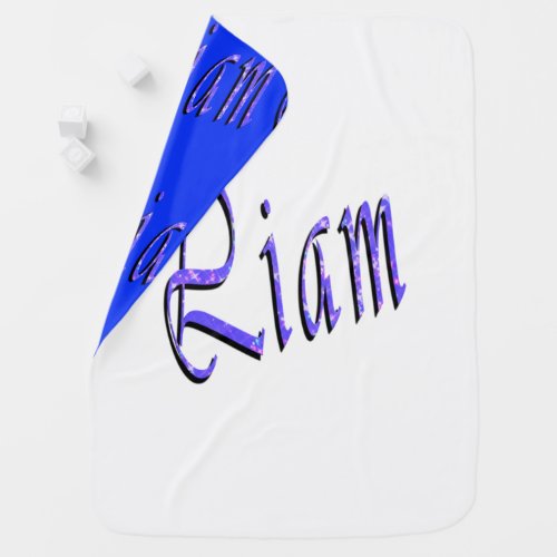 Liam Name Logo Snugly Reversible Baby Blanket