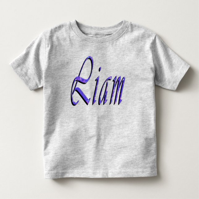 Liam, Name, Logo, Toddlers Grey T-shirt (Front)