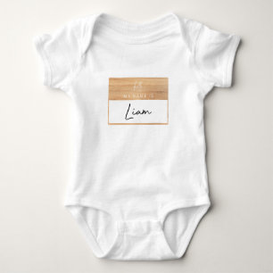 Liam Name Reveal Baby Hello My Name Is Label Boy Bodysuit