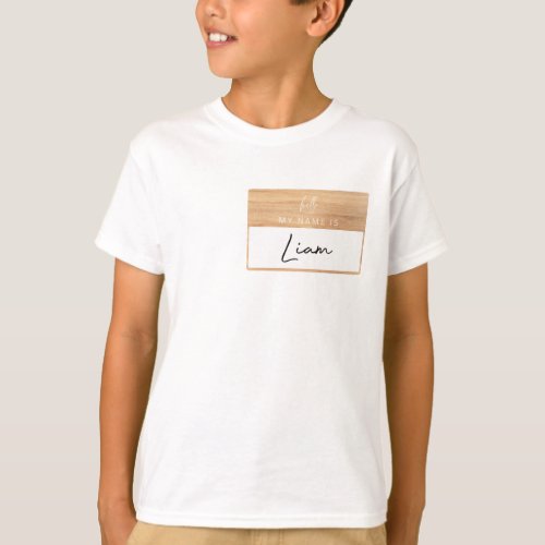 Liam Name Shirt Boys Hello My Name Is Label Kids