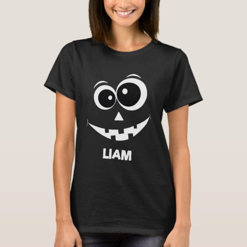 Liam Pumpkin Silhouette Fun Halloween Idea Kids T_Shirt