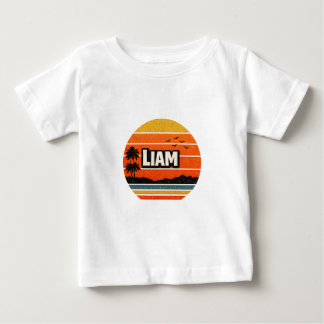 Liam Retro Personalized Name Design Baby T-Shirt