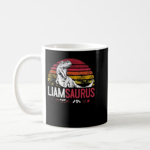 Liam Saurus Funny Personalized Dinosaur T Rex Name Coffee Mug