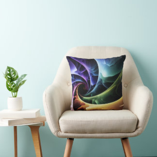 Liauid Metal Waves Throw Pillow