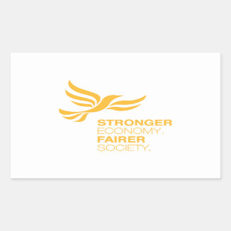 Lib Dems Stronger Economy Fairer Society Rectangular Sticker