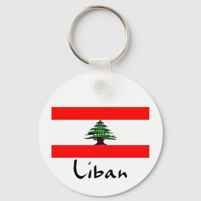 Liban Lebanon Flag Keychain (Front)