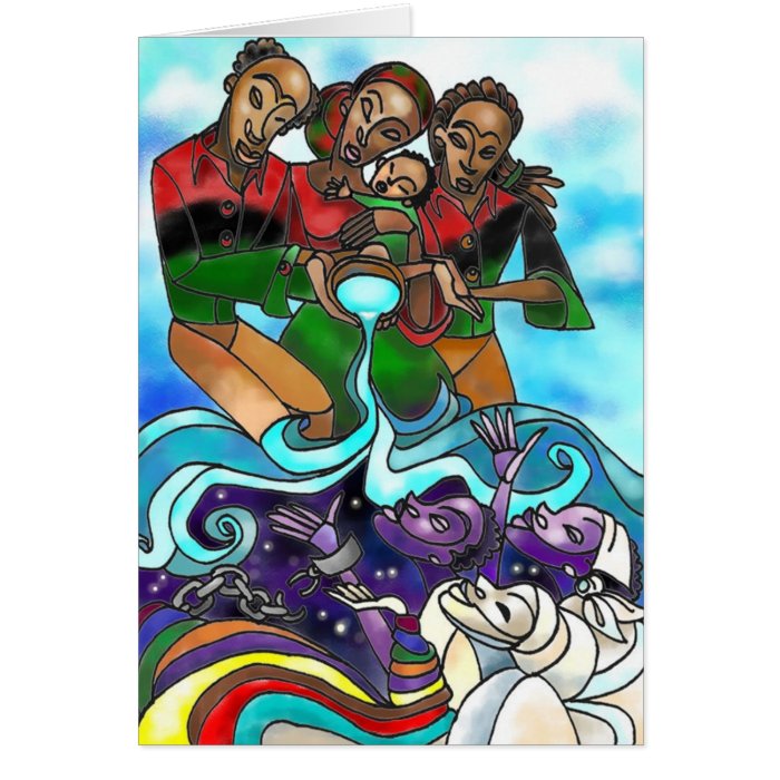 'Libation' Kwanzaa greeting card