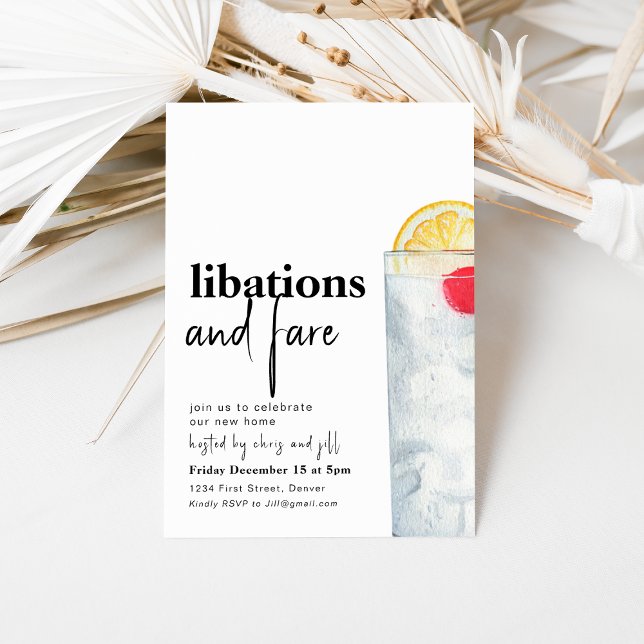Libations and Fare Dinner Party Invitation (Creator Uploaded)