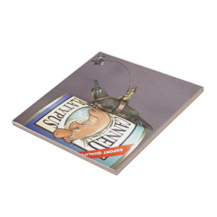 Libby on a platypus on a tile