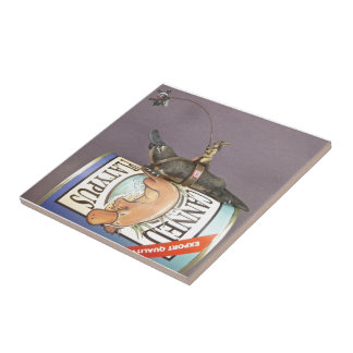 Libby on a platypus on a tile