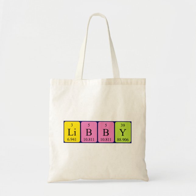 Libby periodic table name tote bag (Front)