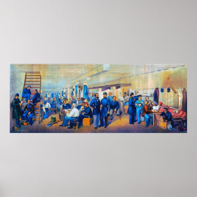 Libby Prison Union Prisoners at Richmond VA 1863  Poster (Front)