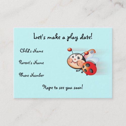 Libby the Ladybug Play Date Card Business Card
