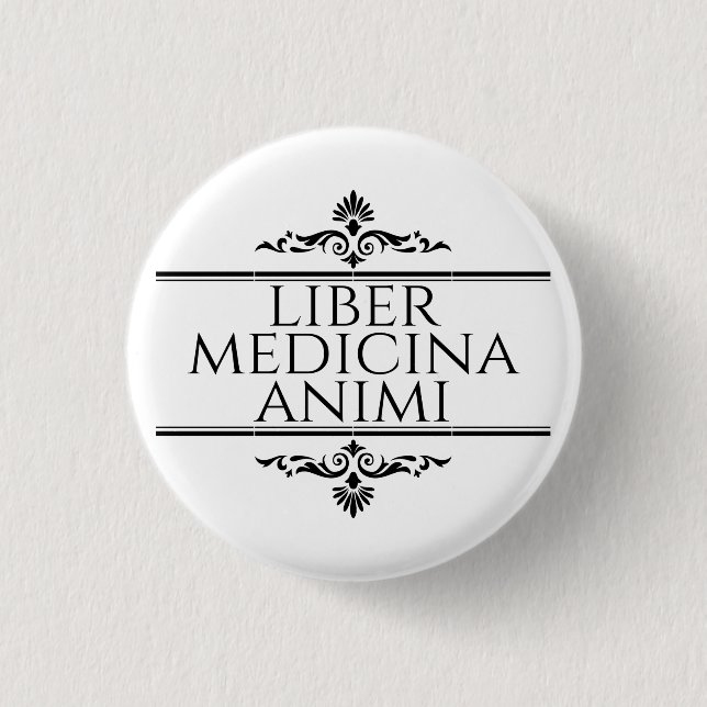 Liber Medicina Animi Magnet Button (Front)