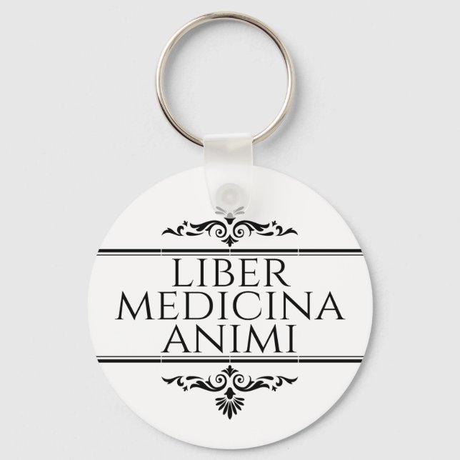 Liber Medicina Animi Magnet Button Keychain (Front)
