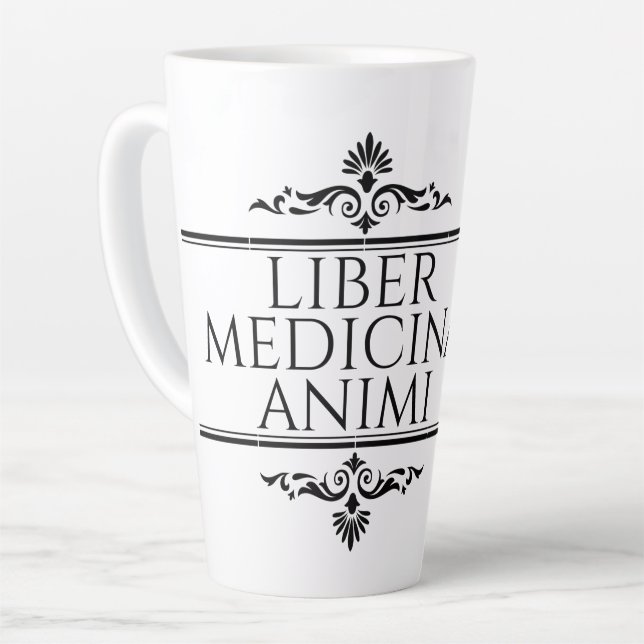 Liber Medicina Animi Magnet Button Keychain Bottle Latte Mug (Left Angle)