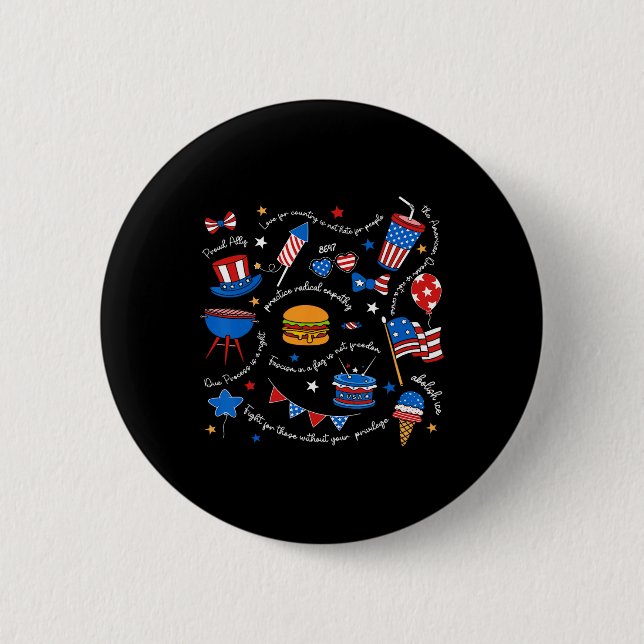 Liberal 4th Of July Subtle Message Resist Trump Pa Button (Front)