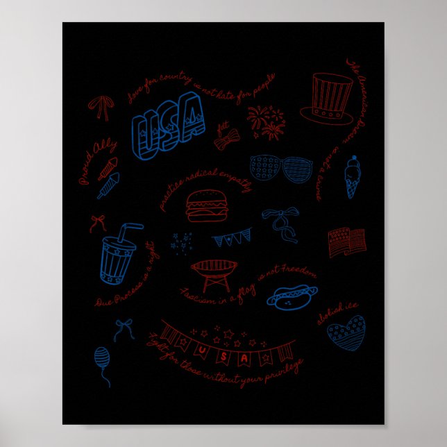 Liberal 4th Of July Subtle Message Resist Trump Pa Poster (Front)