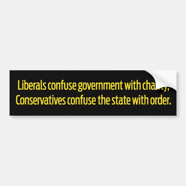 Liberal And Conservative Confusion Bumper Sticker (Front)