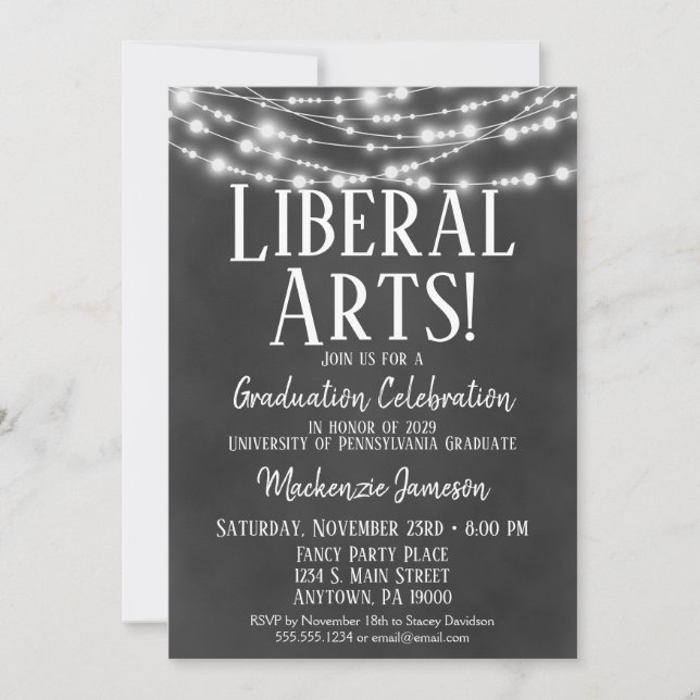 Liberal Arts Graduation Party Invitation (Front)