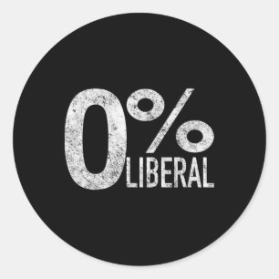 Liberal Democrat Zero Percent Liberal Pro Trump Classic Round Sticker