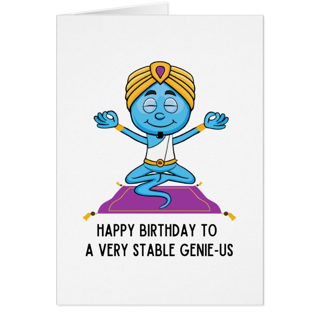 Liberal Humor Birthday Card Very Stable Genius (Front)