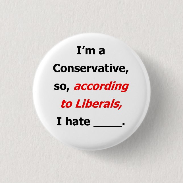 Liberal Lies Name Badge Pinback Button (Front)
