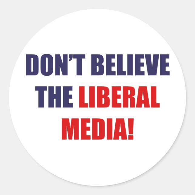 Liberal Media Classic Round Sticker (Front)