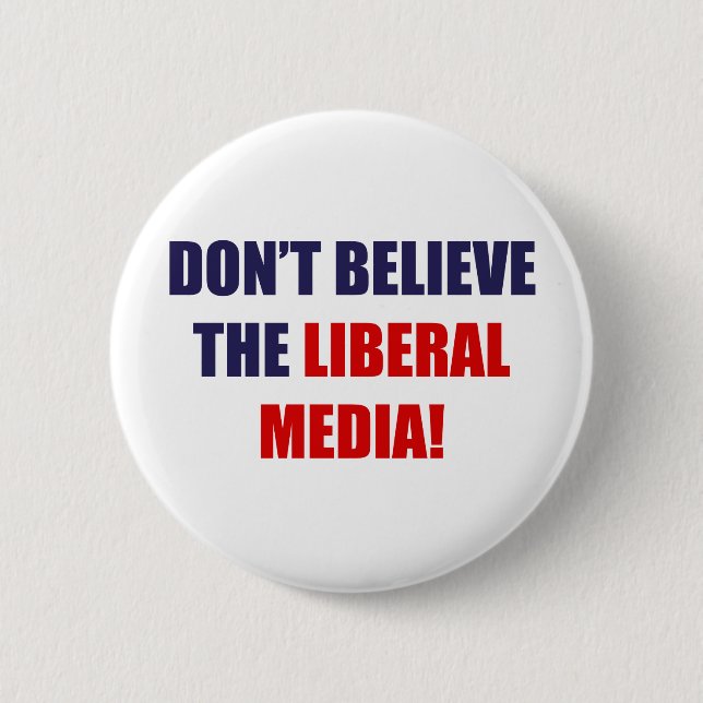Liberal Media Pinback Button (Front)