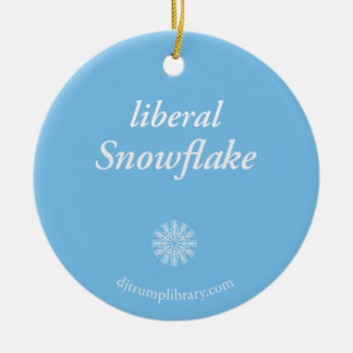 "Liberal Snowflake" Round Ceramic Ornament