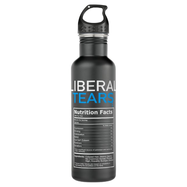 Liberal Tears Anti Liberal Pro Trump Republican.pn Stainless Steel Water Bottle (Front)