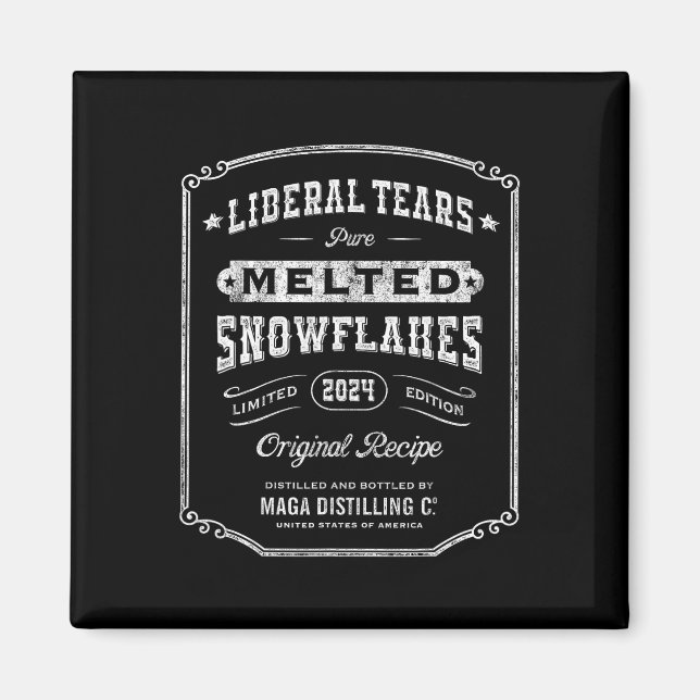 Liberal Tears Melted Snowflakes Vintage Whiskey La Magnet (Front)