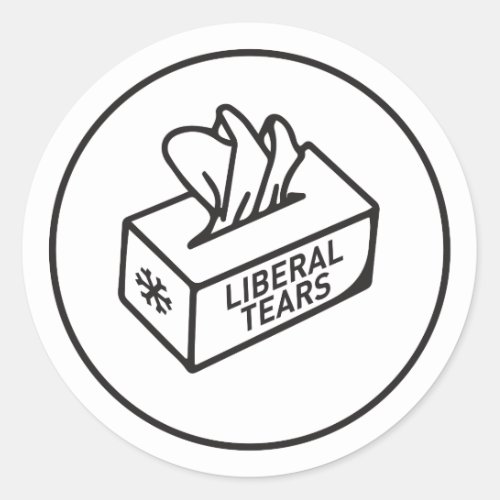 Liberal Tears Tissues box Funny CUSTOM COLOR x20 Classic Round Sticker