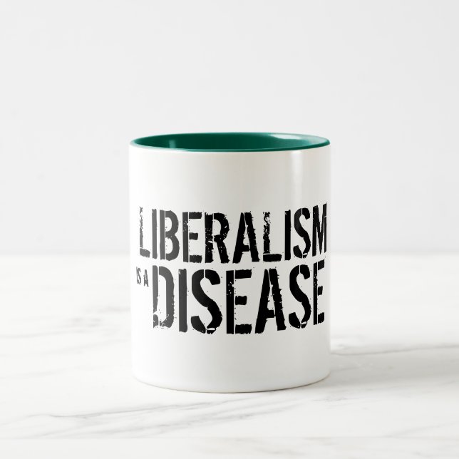 LIBERALISM is a DISEASE Two-Tone Coffee Mug (Center)