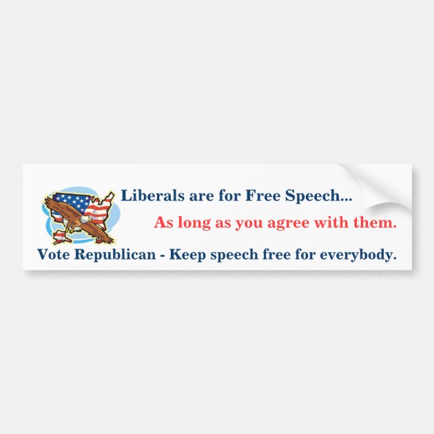 Anti-Liberal Bumper Sticker - Trump 2024 MAGA Free Speech Decal - USA Made