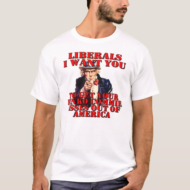 Liberals - Leave America T-shirt (Front)