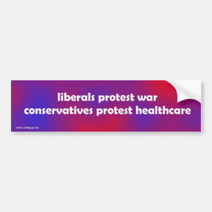 liberals vs conservatives bumper sticker
