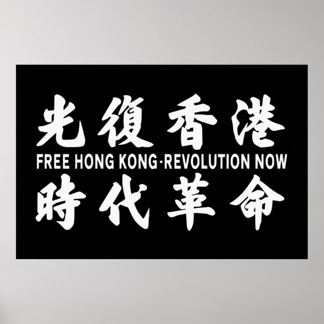 Liberate Hong Kong Revolution Now! Flag Poster (Front)