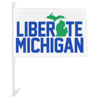 Liberate Michigan Car Flag