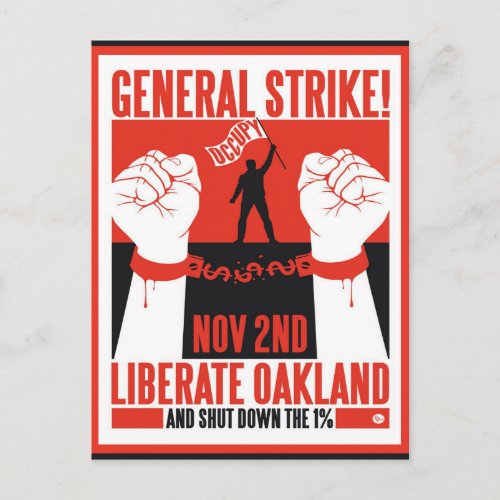 Liberate Oakland Occupy Protest Flyer Postcard