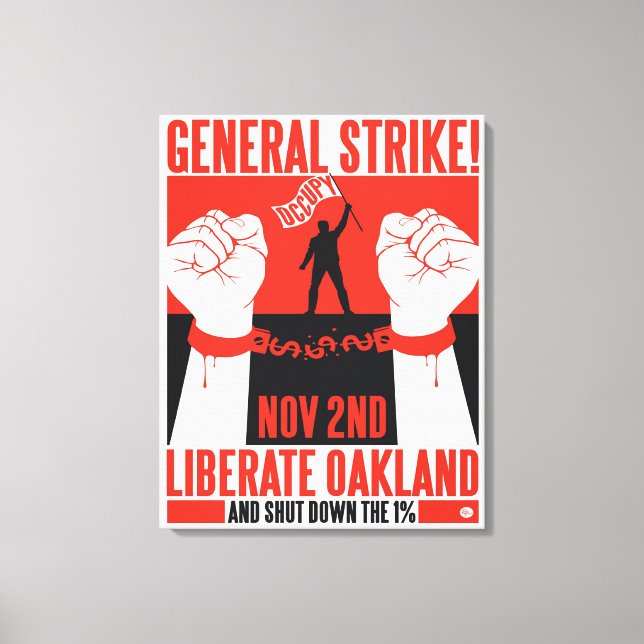 Liberate Oakland Occupy Wall Street Wrapped Canvas Print (Front)